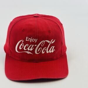 Vintage Coca Cola Hat Cap SnapBack Red Script 90’s